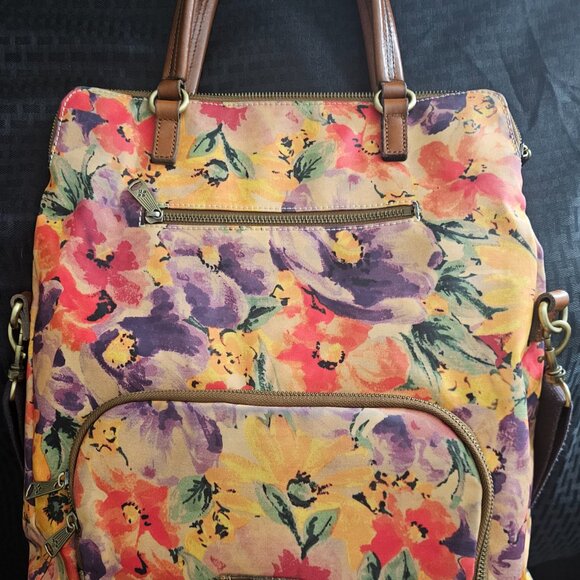 Patricia Nash Coated Canvas Trapani Convertible Backpack  - Rainforest Print - Picture 2 of 12